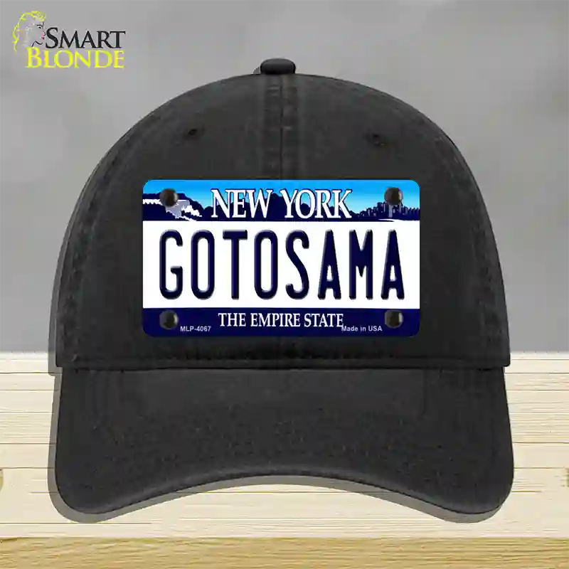 Gotosama New York Novelty License Plate Hat Unconstructed Cotton / Black