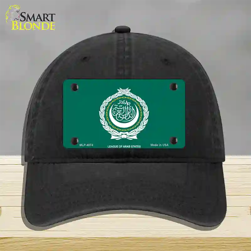 League Of Arab States Flag Novelty License Plate Hat Unconstructed Cotton / Black