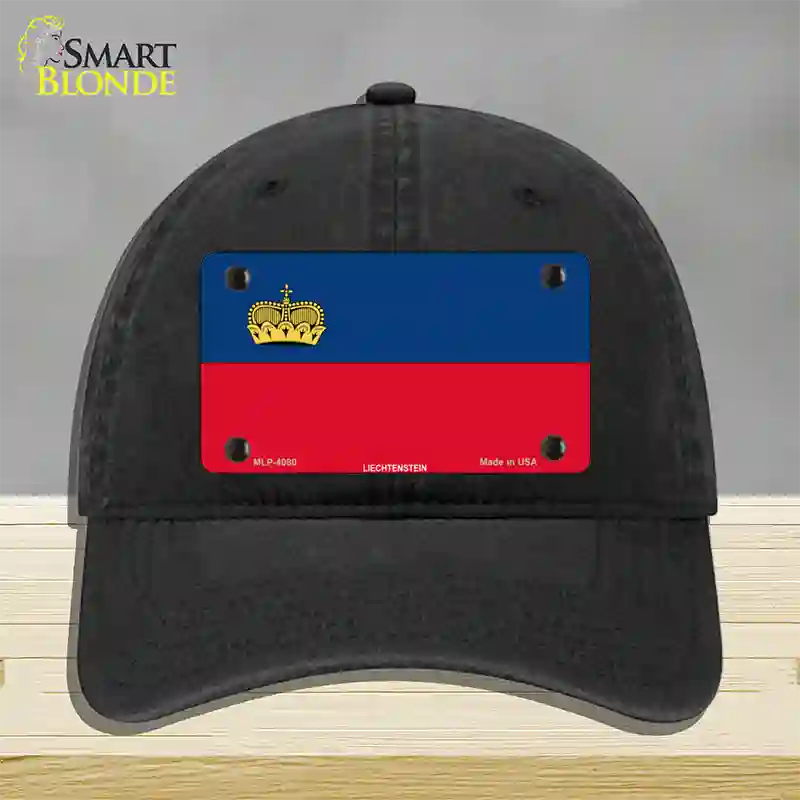 Liechtenstein Flag Novelty License Plate Hat Unconstructed Cotton / Black