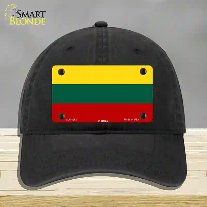 Lithuania Flag Novelty License Plate Hat Unconstructed Cotton / Black