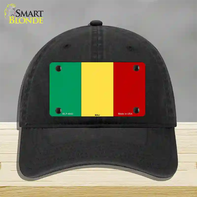 Mali Flag Novelty License Plate Hat Unconstructed Cotton / Black