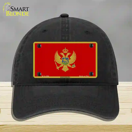 Montenegro Flag Novelty License Plate Hat Unconstructed Cotton / Black