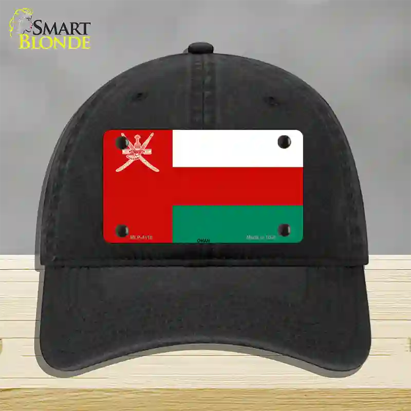 Oman Flag Novelty License Plate Hat Unconstructed Cotton / Black