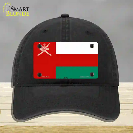 Oman Flag Novelty License Plate Hat Unconstructed Cotton / Black