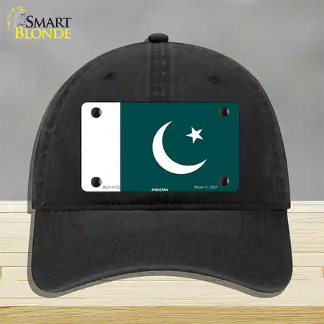 Pakistan Flag Novelty License Plate Hat Unconstructed Cotton / Black