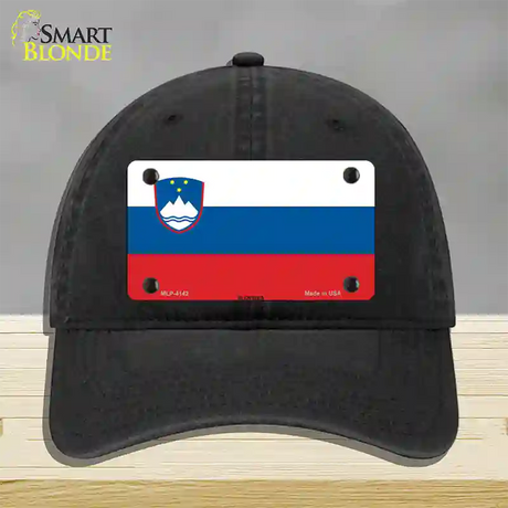 Slovenia Flag Novelty License Plate Hat Unconstructed Cotton / Black