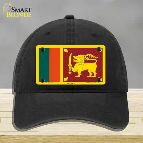 Sri Lanka Flag Novelty License Plate Hat Unconstructed Cotton / Black