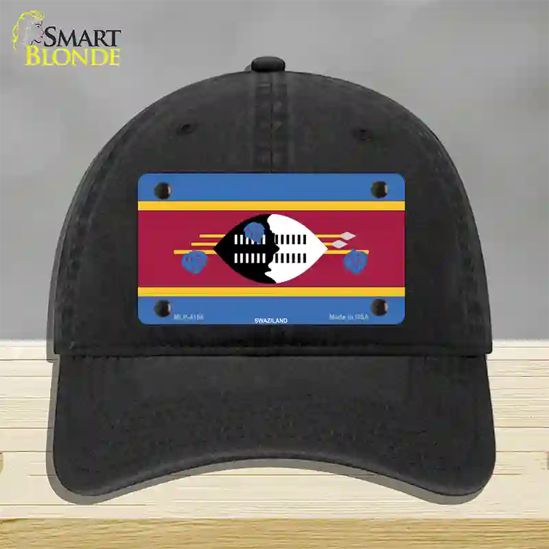 Swaziland Flag Novelty License Plate Hat Unconstructed Cotton / Black