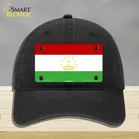 Tajikistan Flag Novelty License Plate Hat Unconstructed Cotton / Black