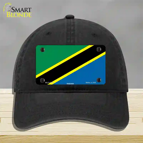 Tanzania Flag Novelty License Plate Hat Unconstructed Cotton / Black