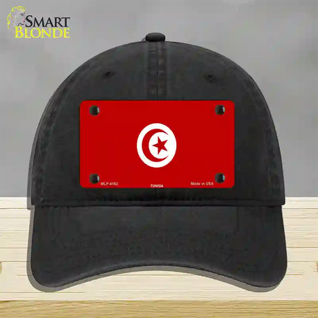 Tunisia Flag Novelty License Plate Hat Unconstructed Cotton / Black