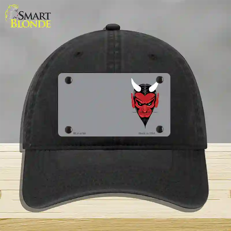 Devil Offset Novelty License Plate Hat Unconstructed Cotton / Black