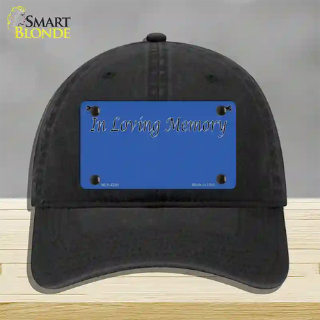 In Loving Memory Blue Novelty License Plate Hat Unconstructed Cotton / Black