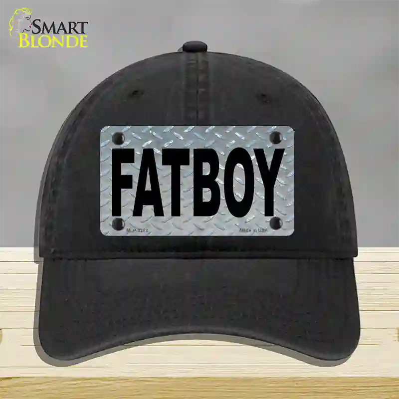 Fat Boy Diamond Novelty License Plate Hat Unconstructed Cotton / Black