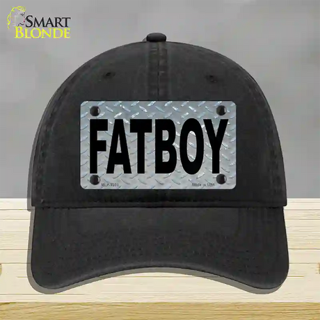 Fat Boy Diamond Novelty License Plate Hat Unconstructed Cotton / Black