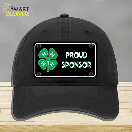 4-H Proud Sponsor Novelty License Plate Hat Unconstructed Cotton / Black