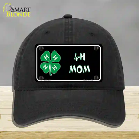 4-H Mom Novelty License Plate Hat Unconstructed Cotton / Black