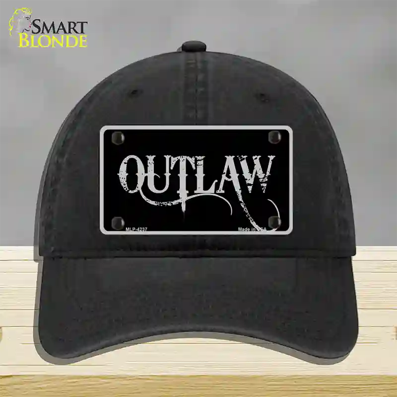 Outlaw Novelty License Plate Hat Unconstructed Cotton / Black