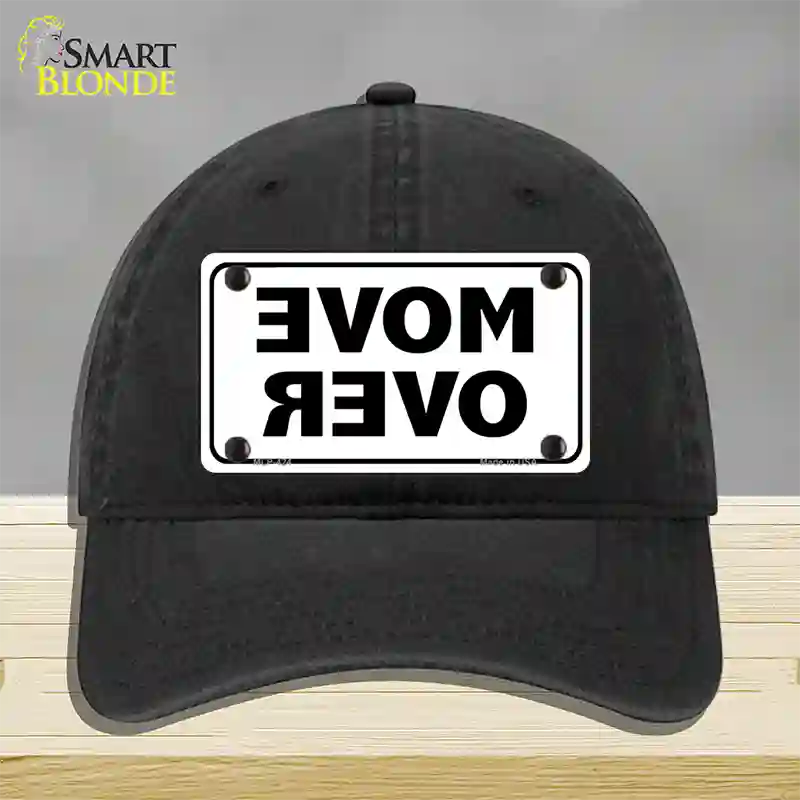 Move Over White Novelty License Plate Hat Unconstructed Cotton / Black