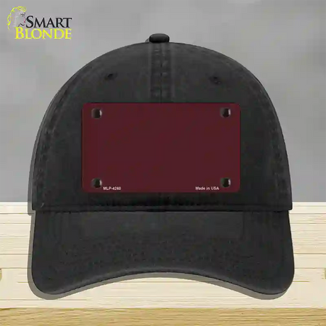 Burgundy Novelty License Plate Hat Unconstructed Cotton / Black