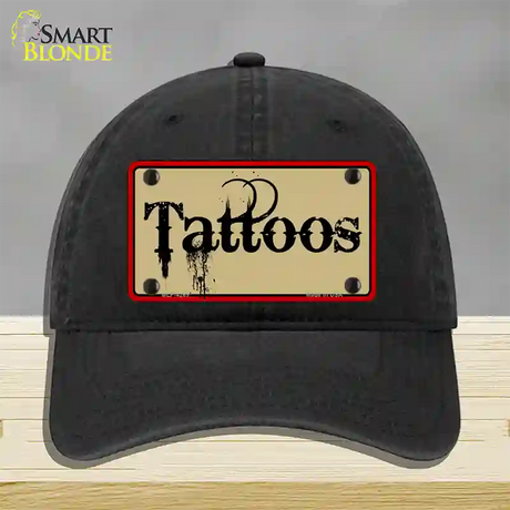 Tattoos Novelty License Plate Hat Unconstructed Cotton / Black