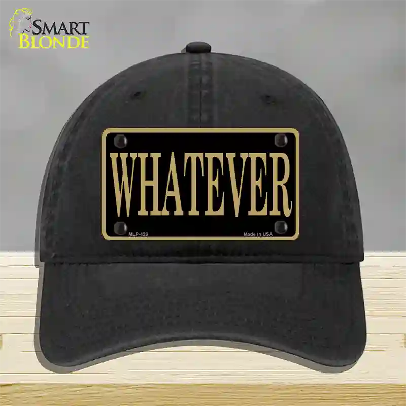 Whatever Novelty License Plate Hat Unconstructed Cotton / Black