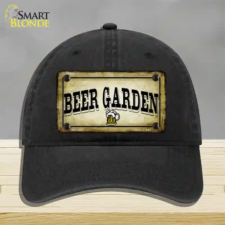 Beer Garden Novelty License Plate Hat Unconstructed Cotton / Black