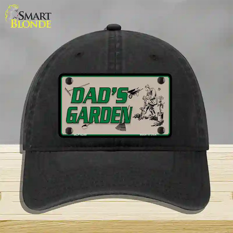 Dads Garden Novelty License Plate Hat Unconstructed Cotton / Black