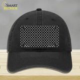 Black White Quatrefoil Novelty License Plate Hat Unconstructed Cotton / Black