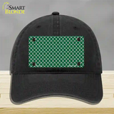 Green White Quatrefoil Novelty License Plate Hat Unconstructed Cotton / Black
