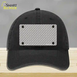 Grey White Quatrefoil Novelty License Plate Hat Unconstructed Cotton / Black