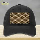 Brown White Quatrefoil Novelty License Plate Hat Unconstructed Cotton / Black