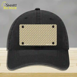 Gold White Quatrefoil Novelty License Plate Hat Unconstructed Cotton / Black