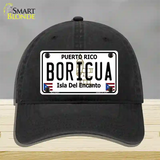 Boricua Puerto Rico Novelty License Plate Hat Unconstructed Cotton / Black