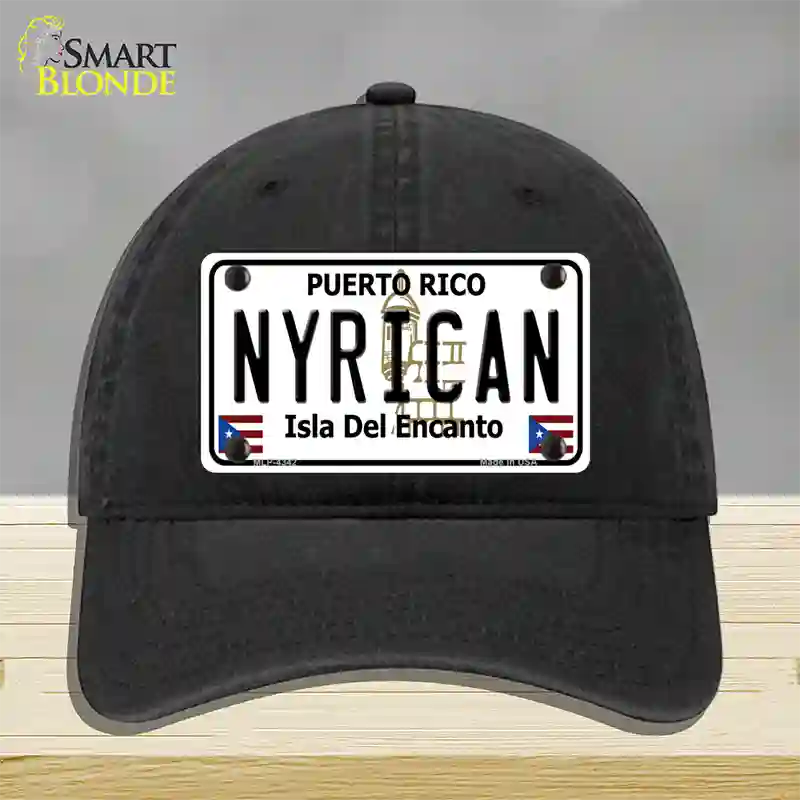 Nyrican Puerto Rico Novelty License Plate Hat Unconstructed Cotton / Black