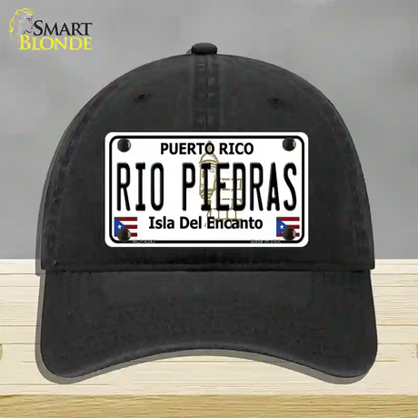 Rio Piedra Puerto Rico Novelty License Plate Hat Unconstructed Cotton / Black