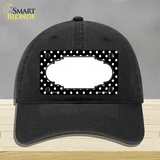 Scallop Black White Polka Dot Novelty License Plate Hat Unconstructed Cotton / Black