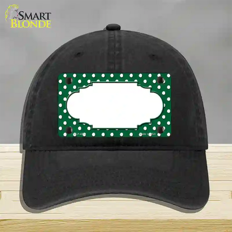 Scallop Green White Polka Dot Novelty License Plate Hat Unconstructed Cotton / Black