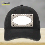 Scallop Tan White Polka Dot Novelty License Plate Hat Unconstructed Cotton / Black