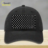 Black Polka Dot Novelty License Plate Hat Unconstructed Cotton / Black