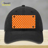 Orange Polka Dot Novelty License Plate Hat Unconstructed Cotton / Black