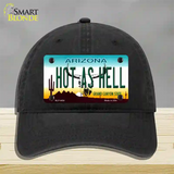 Hot As Hell Arizona Novelty License Plate Hat Unconstructed Cotton / Black