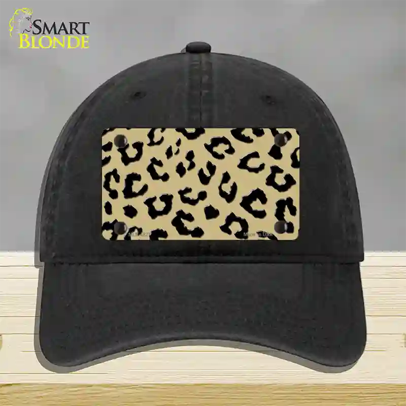 Gold Black Cheetah Novelty License Plate Hat Unconstructed Cotton / Black