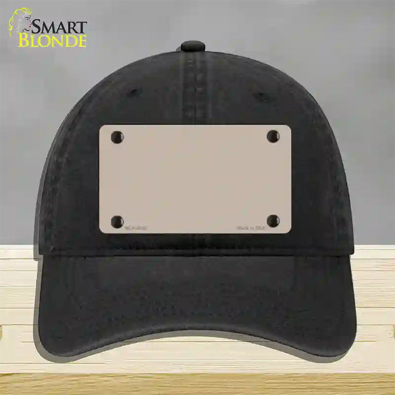 Tan Solid Novelty License Plate Hat Unconstructed Cotton / Black