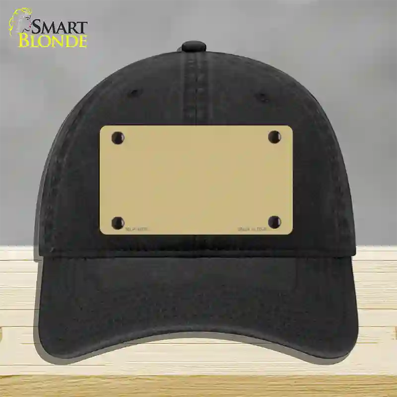 Gold Solid Novelty License Plate Hat Unconstructed Cotton / Black