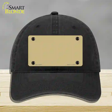 Gold Solid Novelty License Plate Hat Unconstructed Cotton / Black