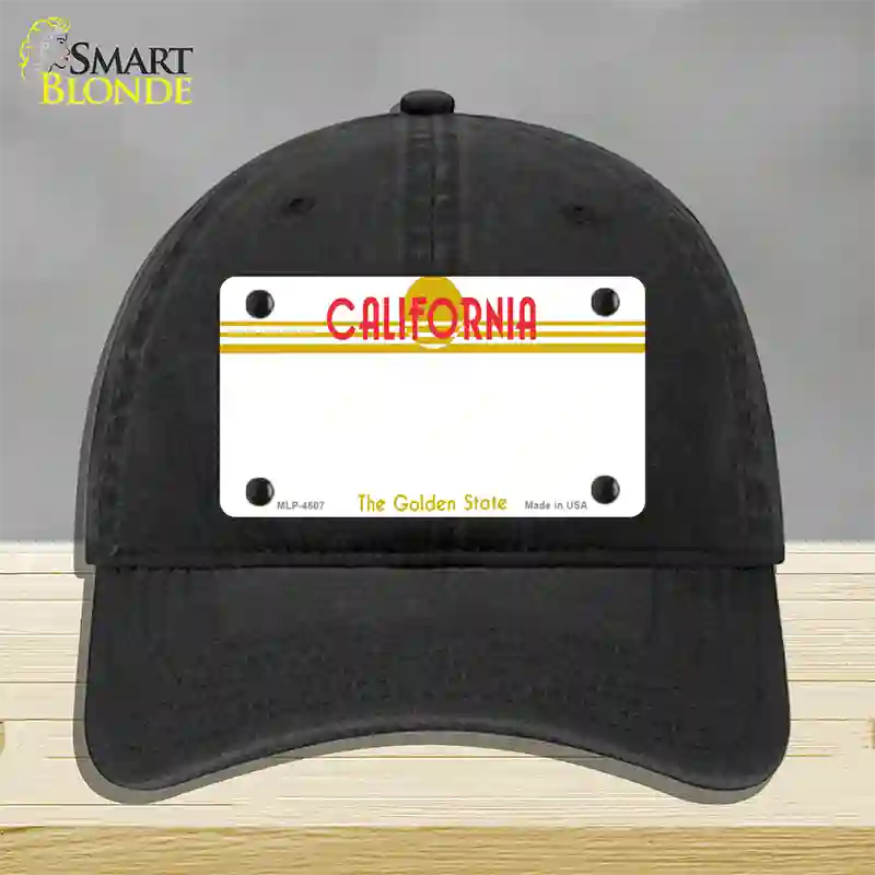 California Golden State Plate State Blank Novelty License Plate Hat Unconstructed Cotton / Black