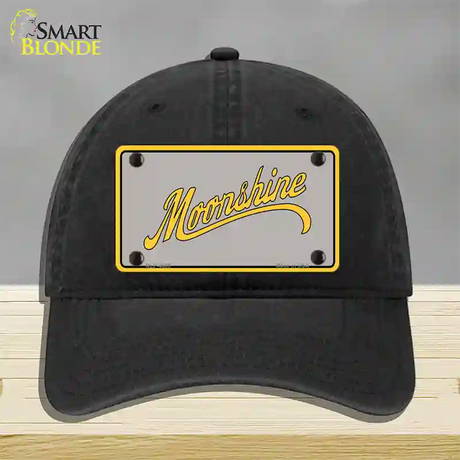 Moonshine Novelty License Plate Hat Unconstructed Cotton / Black