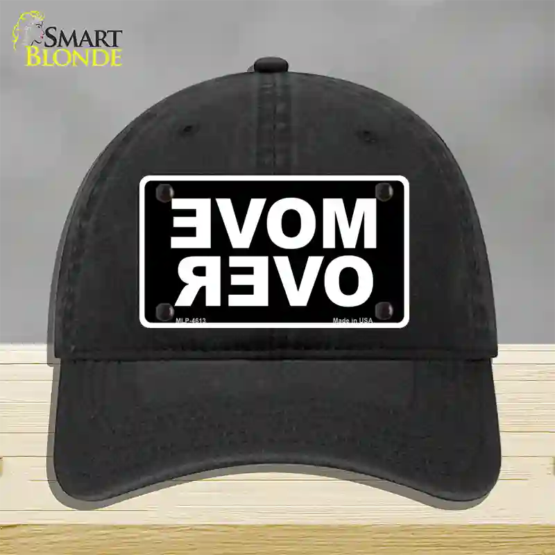 Move Over Black Novelty License Plate Hat Unconstructed Cotton / Black