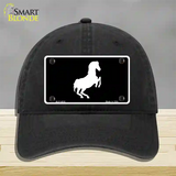 Horse Novelty License Plate Hat Unconstructed Cotton / Black